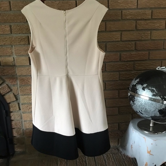 Nude Coloured Summer Dress with Black Band - Picture 2 of 3